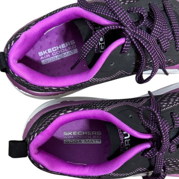 SKECHERS Air Cooled Go Run Purple Running Shoes SZ 6 - Picture 4 of 10